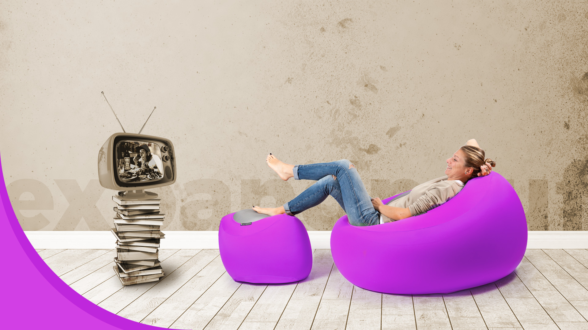 Expandpouf, relax pouf originale, Pouf da interno italiano